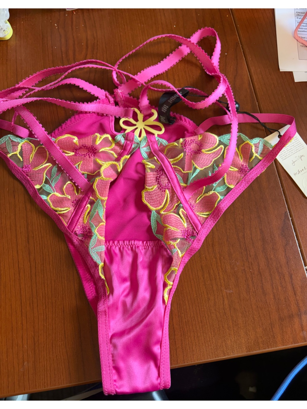 FOR LOVE AND LEMONS flower thong
